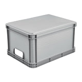 Caja de transporte Robert Keeeper, capacidad de 20 l, gris, apta para el contacto con alimentos, ligera y resistente, capacidad de carga de hasta 30 kg, 2 unidades