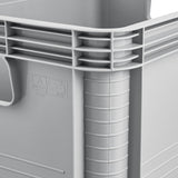 Caja de transporte Robert Keeeper, capacidad de 20 l, gris, apta para el contacto con alimentos, ligera y resistente, capacidad de carga de hasta 30 kg, 2 unidades