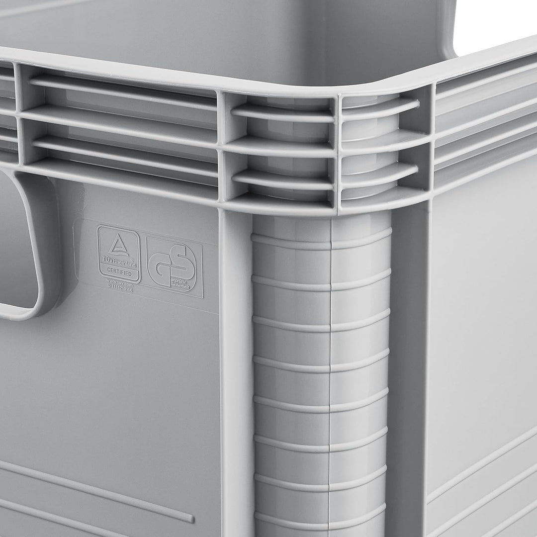 Caja de transporte Robert Keeeper, capacidad de 20 l, gris, apta para el contacto con alimentos, ligera y resistente, capacidad de carga de hasta 30 kg, 3 unidades