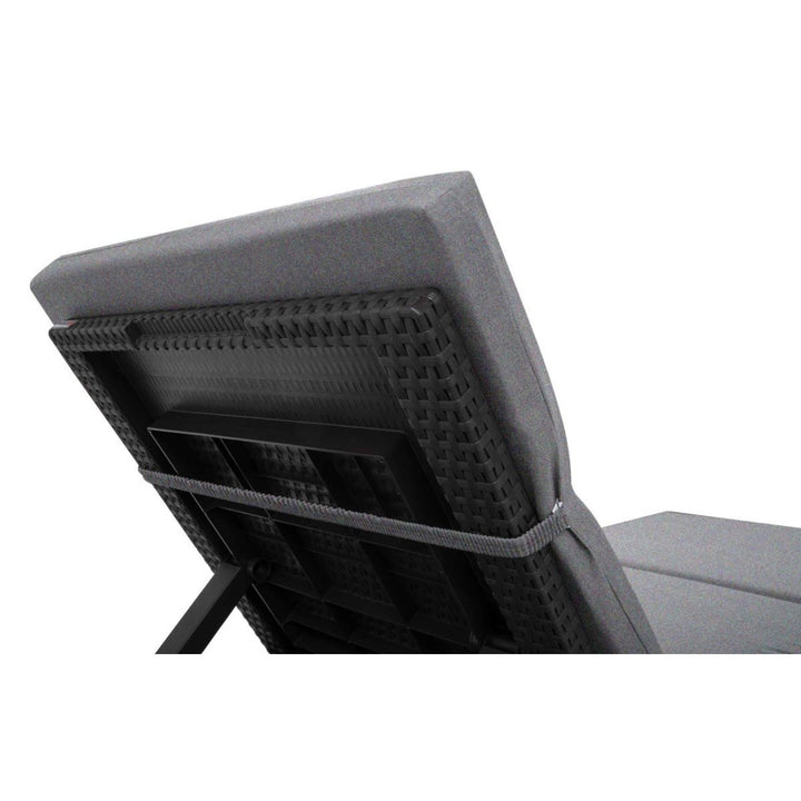 Cojín para tumbona Daytona, color gris, tejido S-550 Melange, tamaño 192 x 64 cm, sujeción con correa de goma, impermeable, Melange S-23, 2 unidades