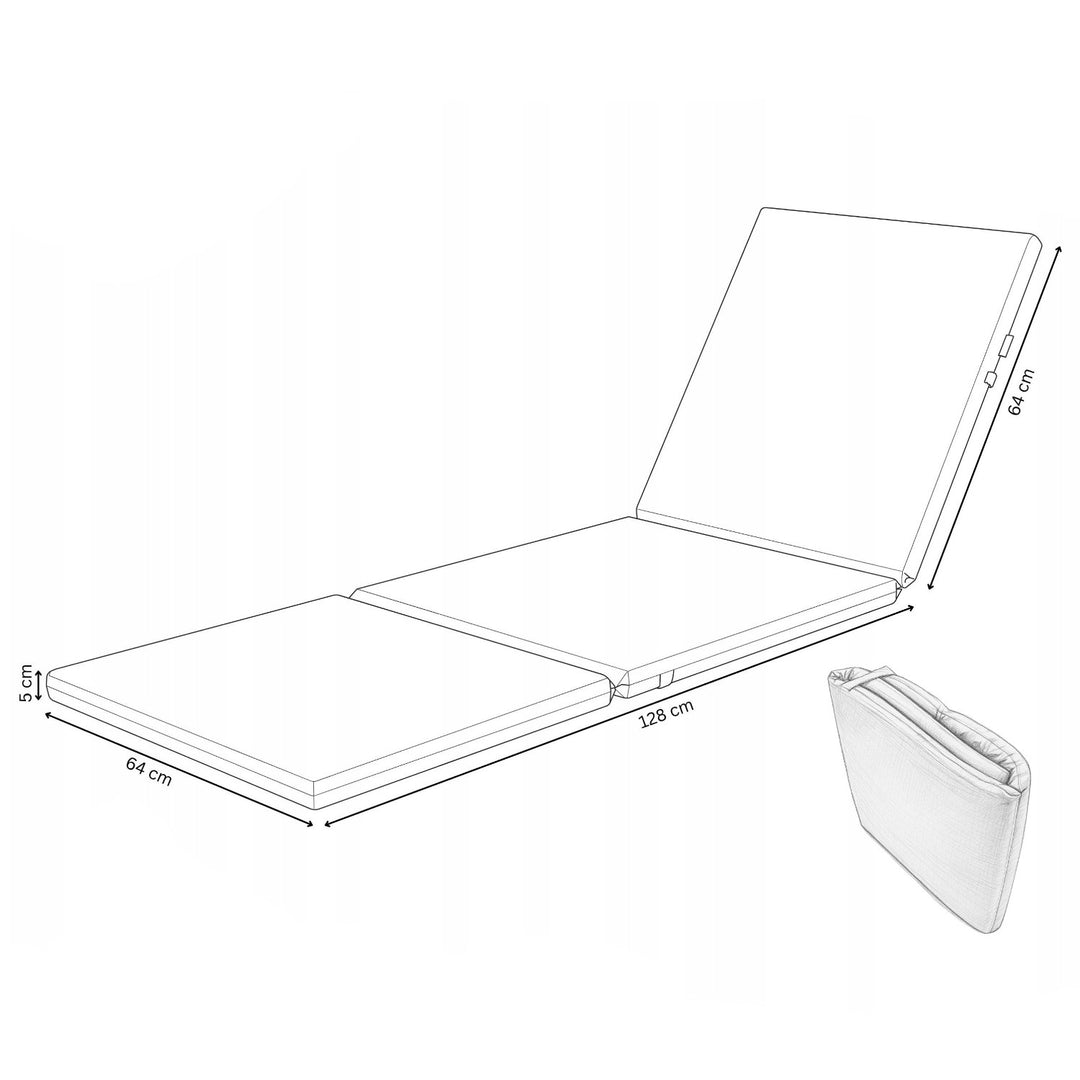 Cojín para tumbona Daytona, color gris, tejido S-550 Melange, tamaño 192 x 64 cm, sujeción con correa de goma, impermeable, Melange S-23, 2 unidades
