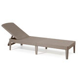 Tumbona de jardín ajustable Jaipur Sun Lounger, color capuchino + cojín para tumbona Jaipur, color gris oscuro, tejido S-500, tamaño 190 x 60 cm