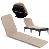 Tumbona de jardín ajustable Jaipur Sun Lounger, color capuchino + cojín para tumbona Jaipur, color beige, tejido S-550 Melange, tamaño 190 x 60 cm