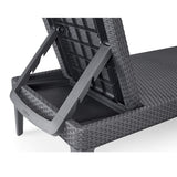 Tumbona de jardín ajustable Jaipur Sun Lounger, color grafito + cojín para tumbona Jaipur, color beige, tejido S-550 Melange, tamaño 190 x 60 cm