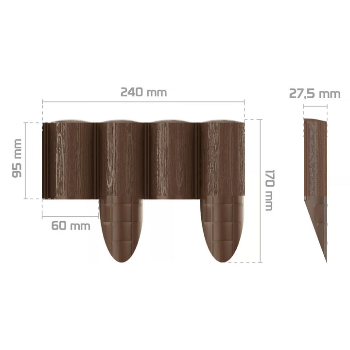 Valla de jardín Cellfast, aspecto de madera, resistente a las heladas, longitud 7,2 m, color marrón, 34-031