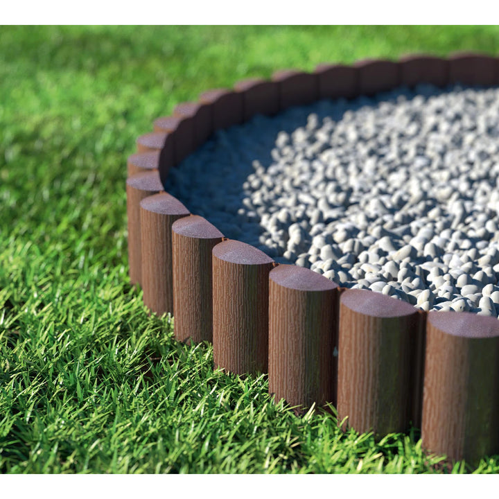 Valla de jardín Cellfast, aspecto de madera, resistente a las heladas, longitud 7,2 m, color marrón, 34-031