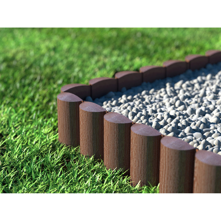 Valla de jardín Cellfast, aspecto de madera, resistente a las heladas, longitud 7,2 m, color marrón, 34-031