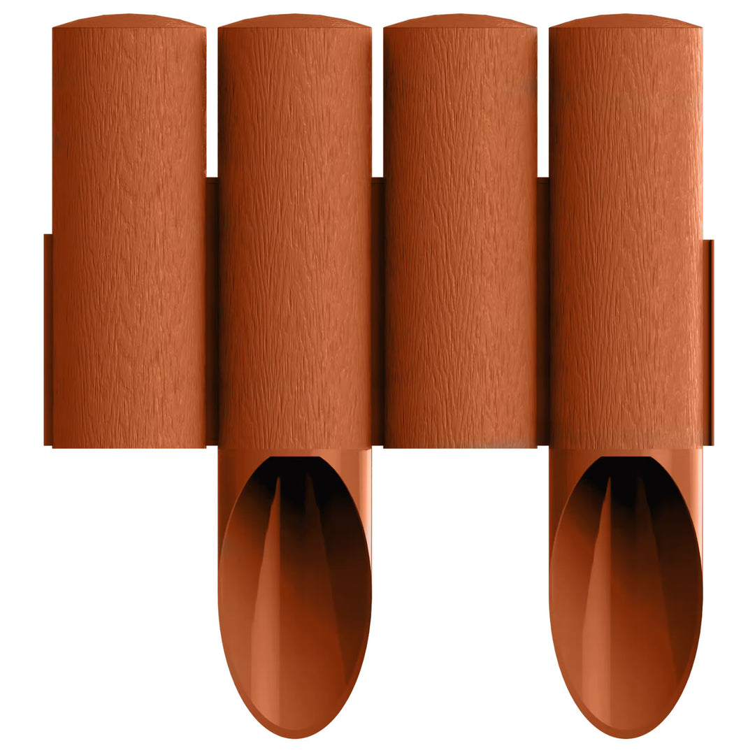 Valla de jardín Cellfast, textura de madera, resistente a las heladas, longitud 6,9 m, color teja, 34-043