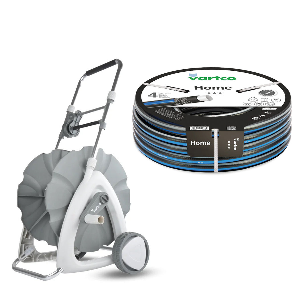 Carrito para manguera de jardín + manguera de jardín Vartco Home 1/2" 30 m Agaplast