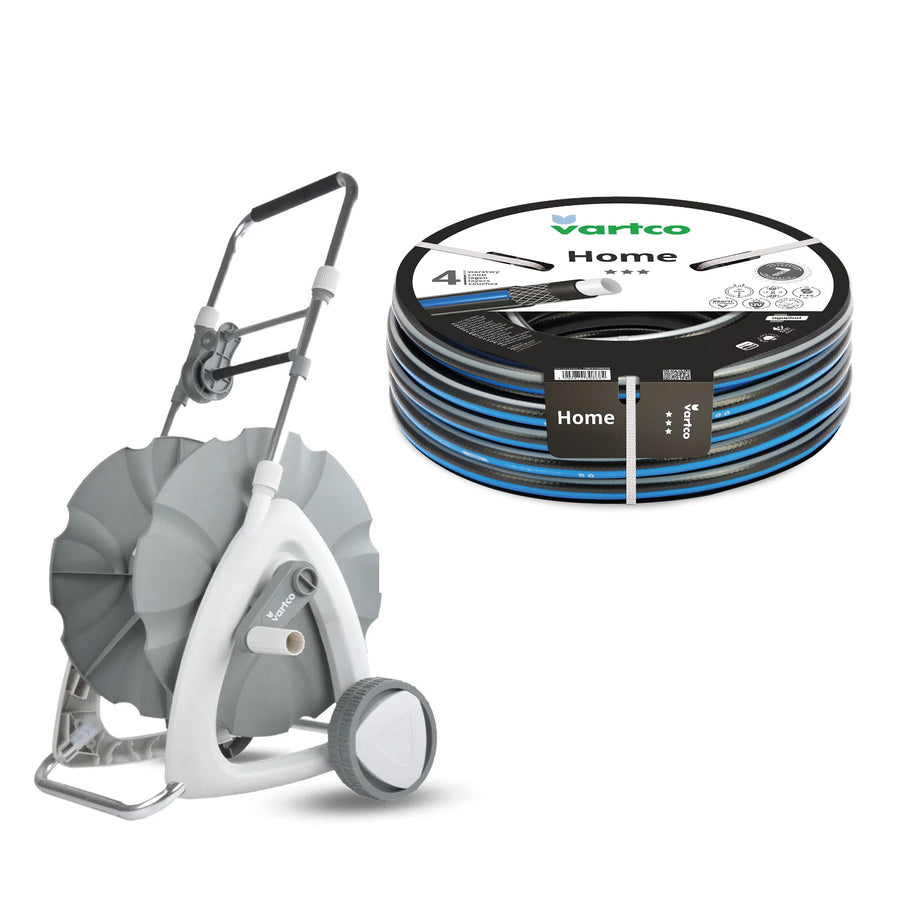 Carrito para manguera de jardín + manguera de jardín Vartco Home 1/2" 30 m Agaplast