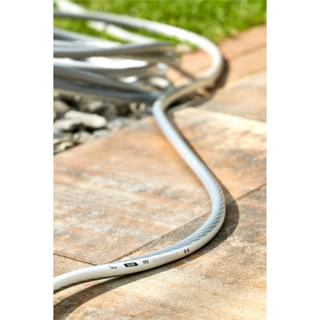 Carrito para manguera de jardín + manguera de jardín Vartco Silver de 1/2" y 20 m de Agaplast