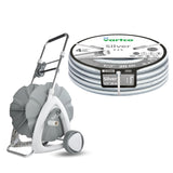 Carrito para manguera de jardín + manguera de jardín Vartco Silver de 1/2" y 20 m de Agaplast