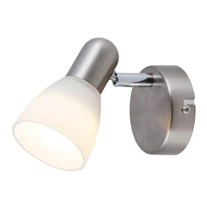 Lámpara Soma Spot E14, máx. 40 W, cromo satinado, opal, 6301, 2 unidades