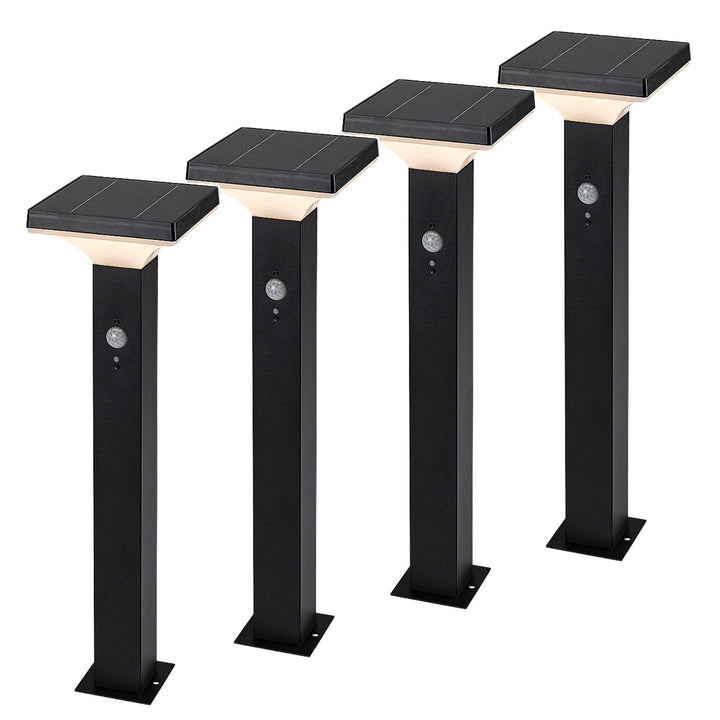 Lámpara Rabalux, de exterior, solar, de pie, LED 4 W, IP44, negra, Geleen, 4 unidades