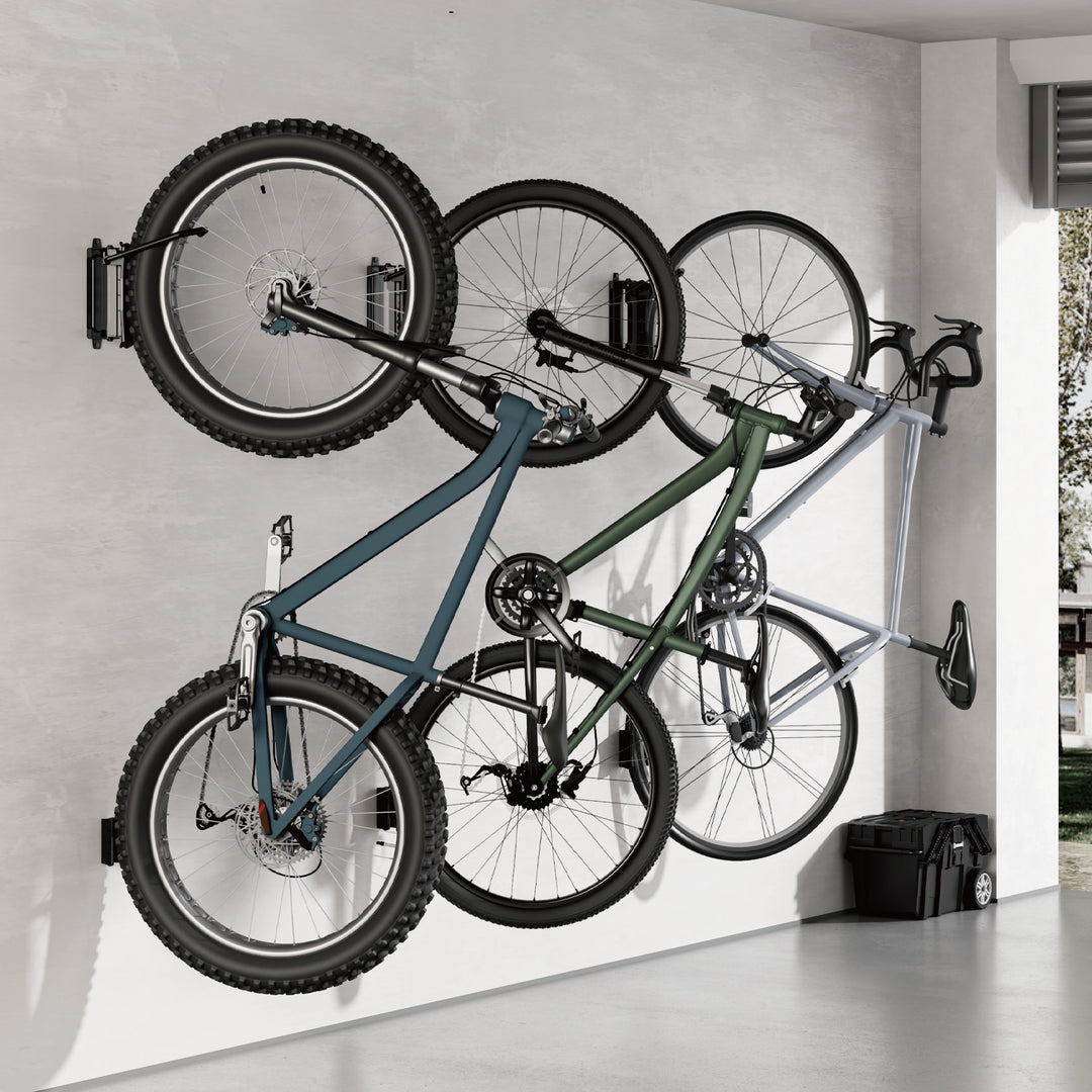 Soporte de pared para bicicletas Maclean, carga máxima de 35 kg, ángulo de inclinación ajustable, acero, MC-171, 2 unidades