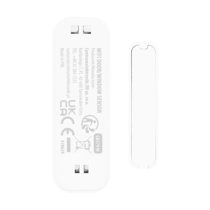 Contactor inalámbrico / sensor de apertura WiFi GreenBlue, Android/iOS, para puertas / ventanas, 3,0 V CC, LR03x2, GB479 W + 2 pilas R-03 LR03 AAA alcalinas Varta Industrial 4003
