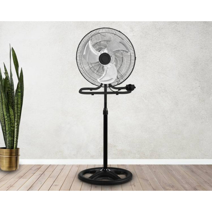 Ventilador de pie LTC, 18", color negro, altura regulable, potencia de 50 W, LXWT04C