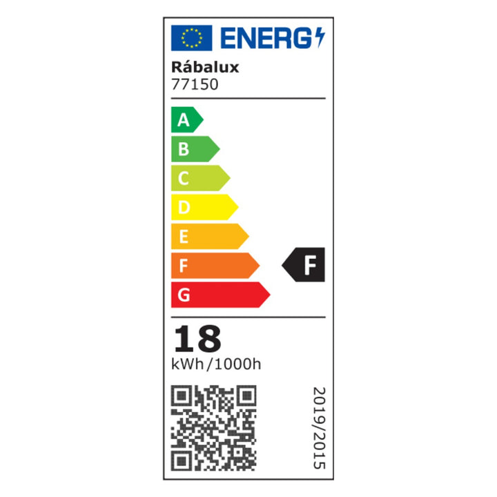 Lámpara Rabalux Rapla2 LED 18 W, negra, IP65, clase energética F, regulación de la temperatura de color: 2700, 4000, 6500 K, 77150