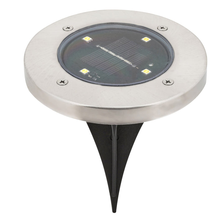 Lámpara solar de jardín Rabalux Dannet, IP44, color cromo satinado, 7975