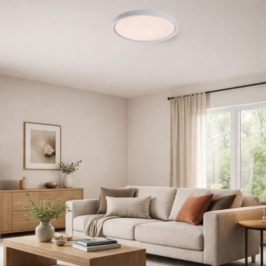 Lámpara de techo Rabalux Zerina, 31 W, IP40, blanca, 3000-6500 K, función de memoria, con mando a distancia, función de temporizador, efecto de luz nocturna, 75086