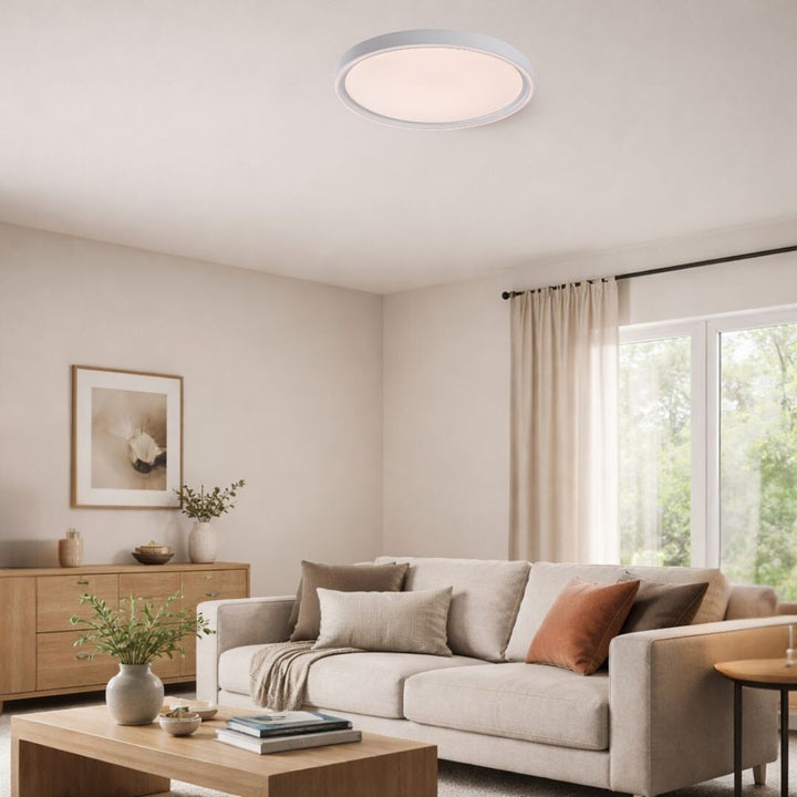Lámpara de techo Rabalux Zerina, 31 W, IP40, blanca, 3000-6500 K, función de memoria, con mando a distancia, función de temporizador, efecto de luz nocturna, 75086