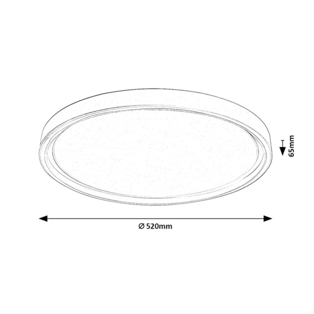 Lámpara de techo Rabalux Zerina, 54 W, IP40, blanca, 3000-6500 K, función de memoria, con mando a distancia, función de temporizador, efecto de luz nocturna, 75087