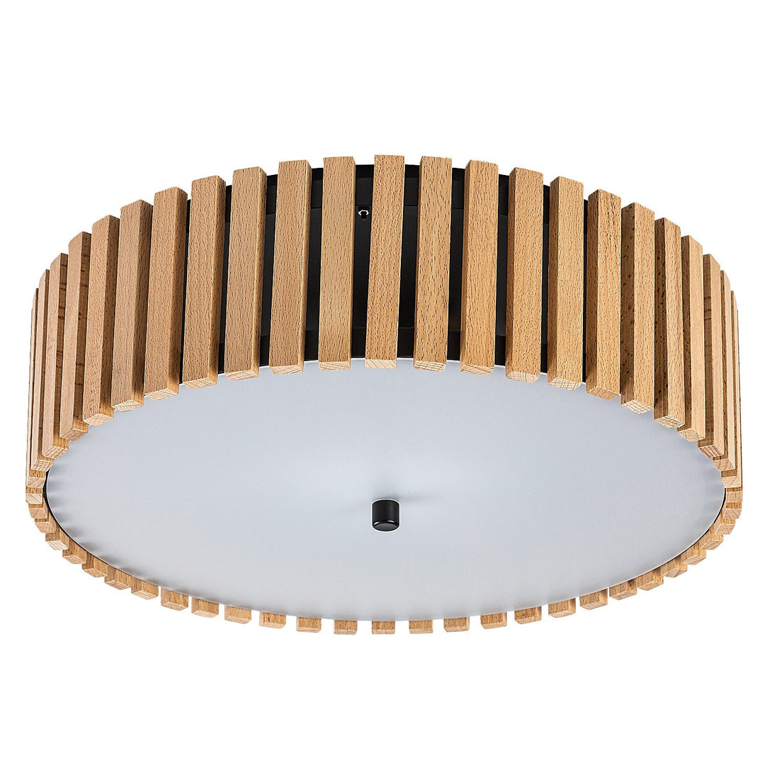 Lámpara de techo Rabalux Noxelle E27 3x MAX 25 W IP20, negro mate/madera, 71420