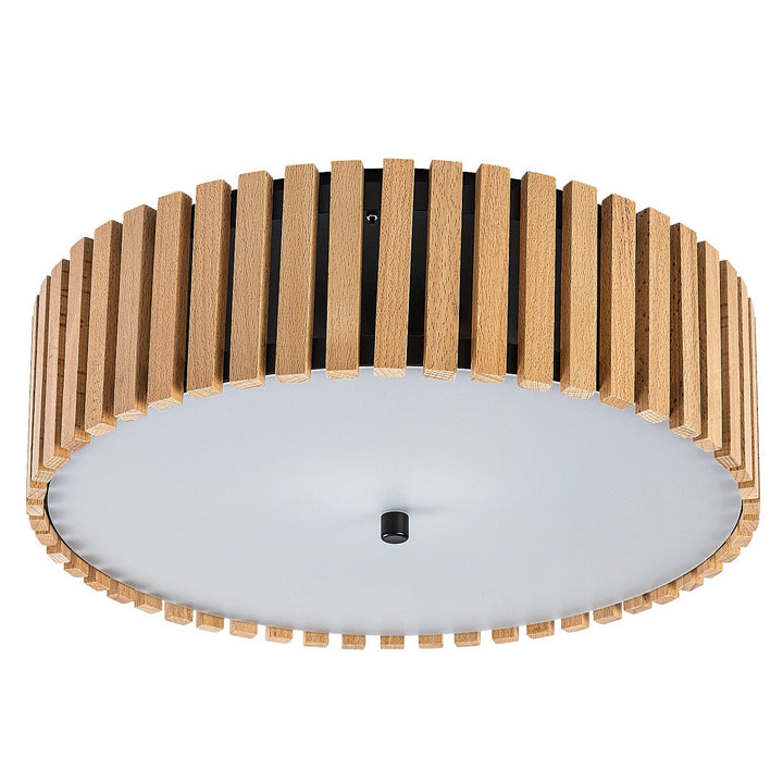 Lámpara de techo Rabalux Noxelle E27 3x MAX 25 W IP20, negro mate/madera, 71420