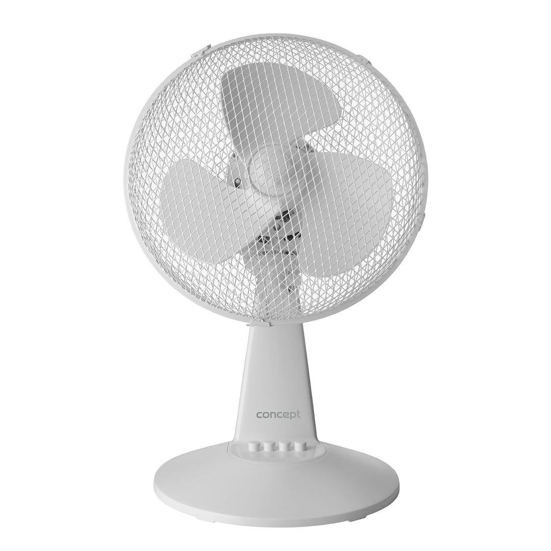 Ventilador de sobremesa Concept, color blanco, 3 niveles de velocidad, oscilación, funcionamiento silencioso, inclinación regulable, VS5040