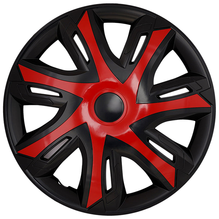 Tapas de rueda universales de 15'' NRM N-Power rojo/negro, 4 unidades