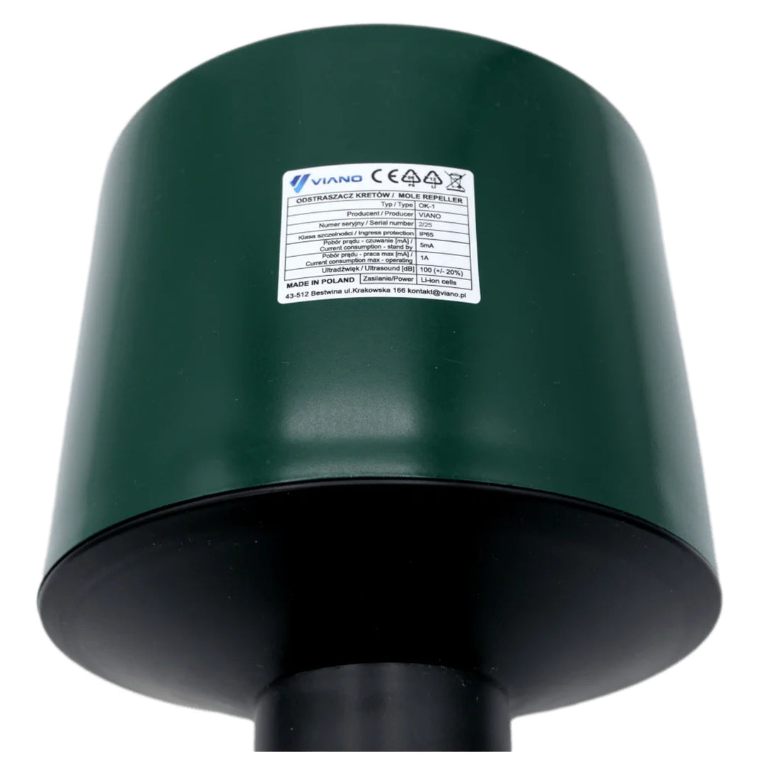 Repelente acústico profesional para topos y ratones de campo, batería de 4400 mAh, IP65, Viano OK1