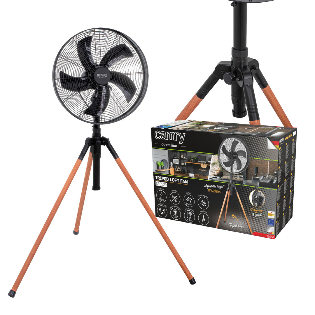 Ventilador con trípode Loft de 40 cm / 16”, altura 119-132 cm, CR 7329, Camry