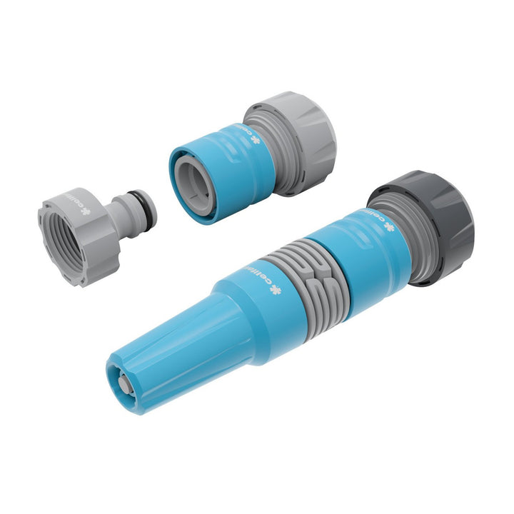Manguera de jardín Cellfast, PROFESSIONAL 3/4" 30 m + Juego con aspersor recto 3/4" IDEAL + Carrito para manguera Cellfast Aluplus 1/2" 60 m