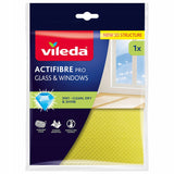 Paño Vileda Actifibre Pro para cristales y ventanas, apto para lavadora, revestimiento de PVA, sin marcas ni manchas, limpia solo con agua, 183298