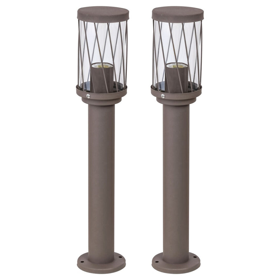 Lámpara de jardín de pie Rabalux Budapest, IP44, color marrón, casquillo E27, máx. 40 W, 8889, 2 unidades