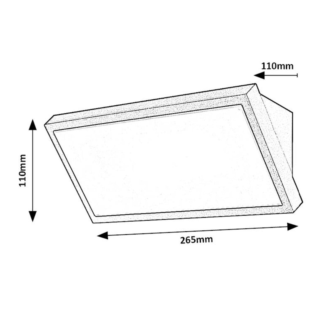 Lámpara Rabalux Rapla2 LED 18 W, negra, IP65, clase energética F, regulación de la temperatura de color: 2700, 4000, 6500 K, 77150, 2 unidades