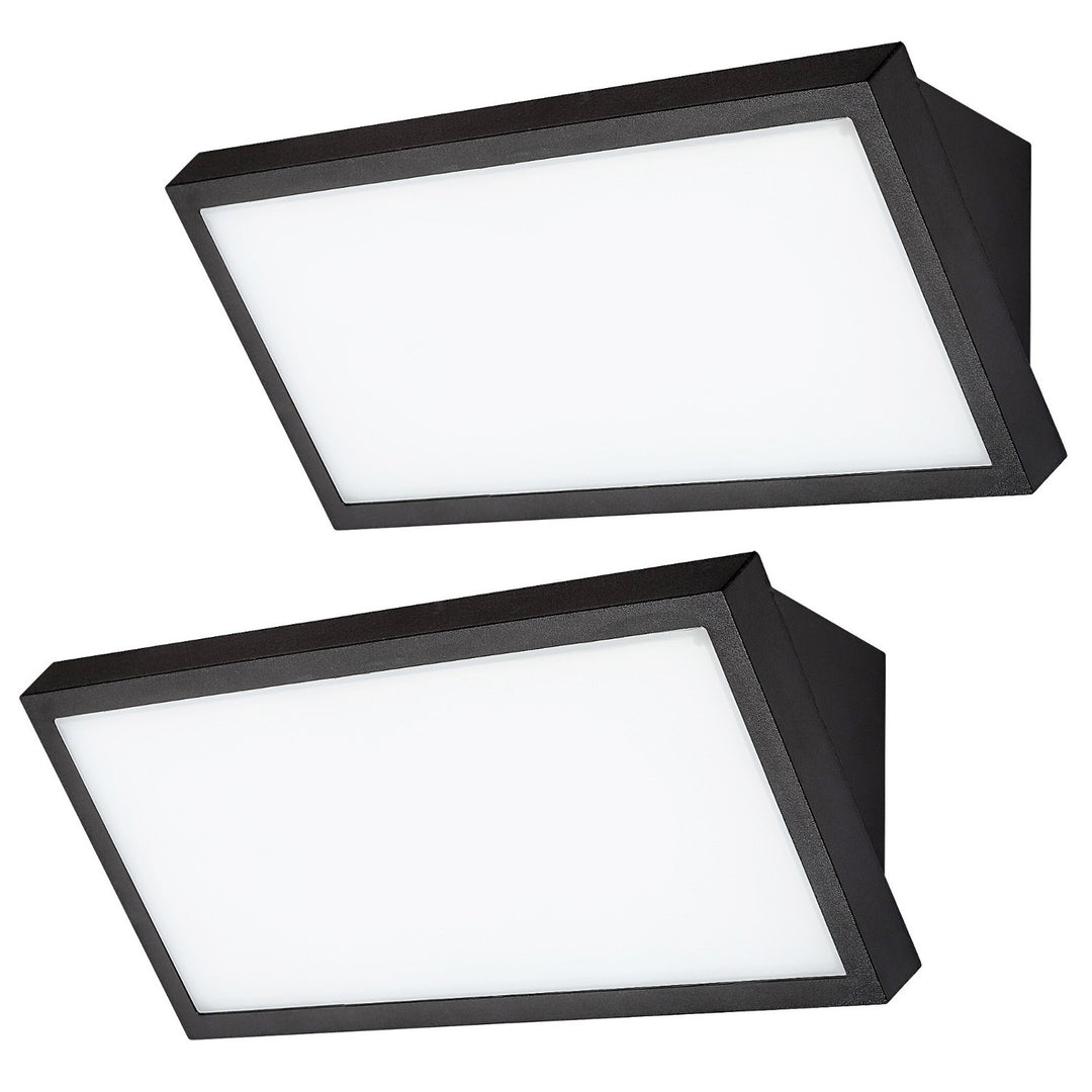 Lámpara Rabalux Rapla2 LED 18 W, negra, IP65, clase energética F, regulación de la temperatura de color: 2700, 4000, 6500 K, 77150, 2 unidades