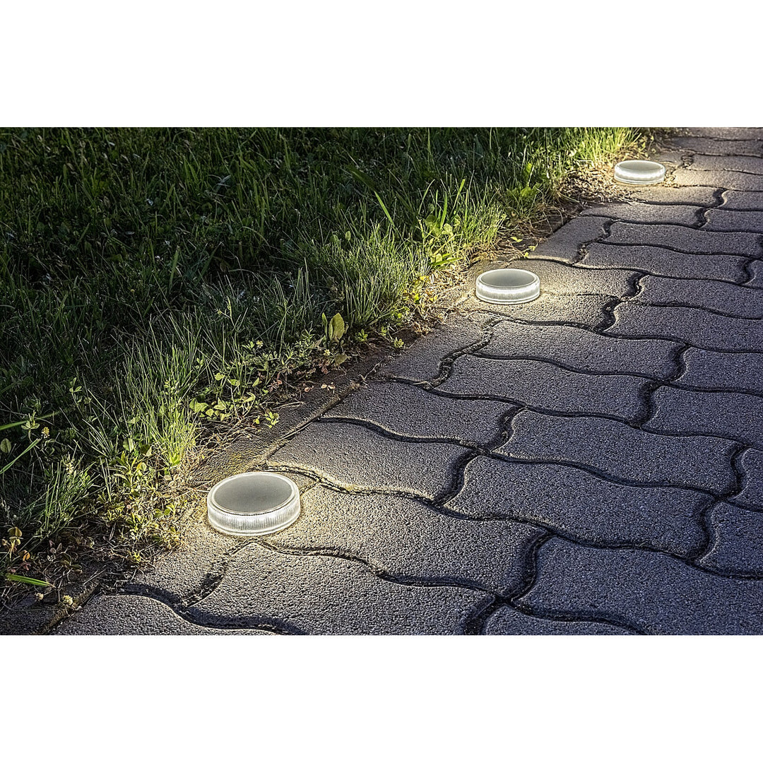 Lámpara solar Trillo LED de 0,3 W, sensor crepuscular, color transparente, IP65, K 4000, 77175, 4 unidades