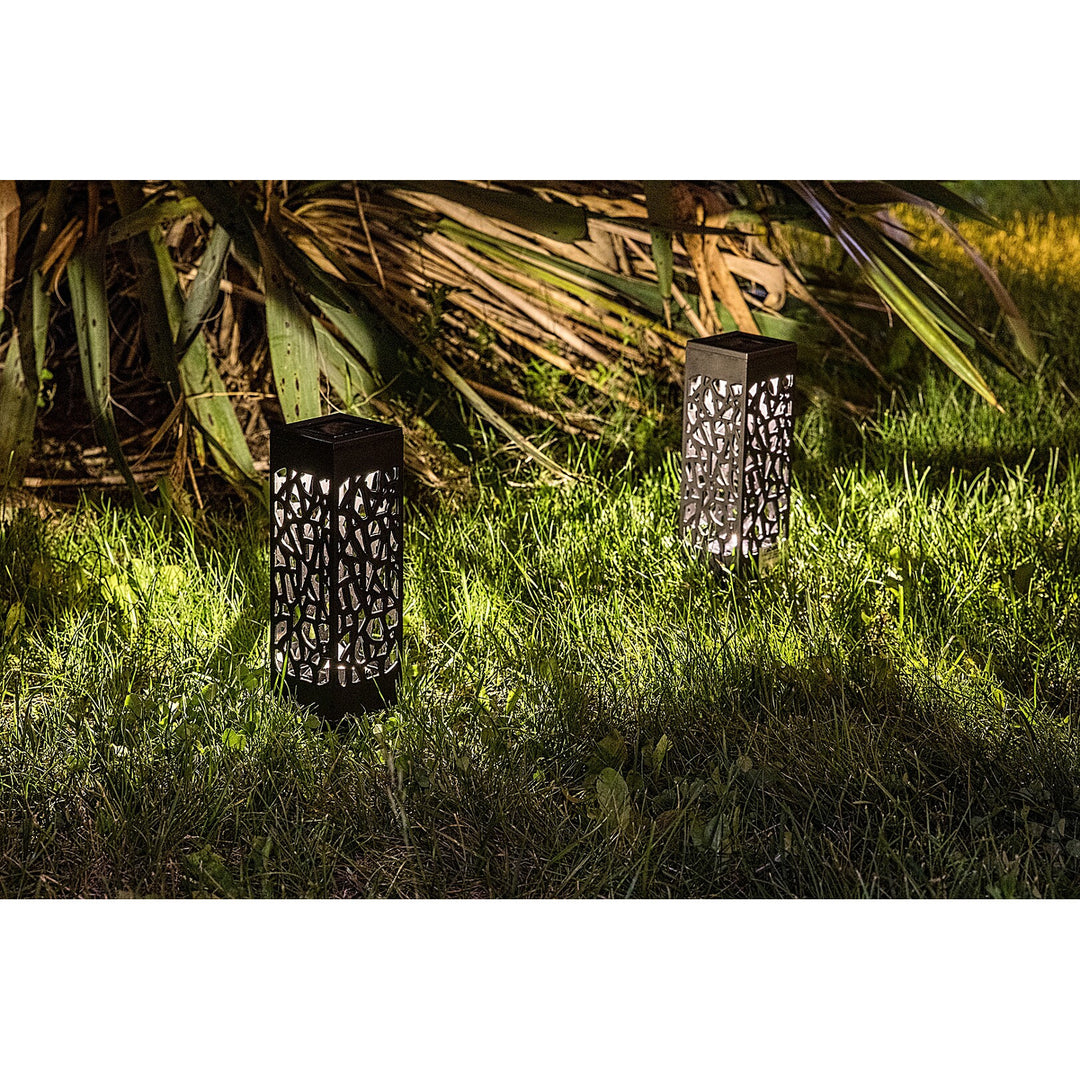 Lámpara solar Mora, 2 lm, grado de protección IP23, color negro, LED de 0,16 W, 8949, 2 unidades