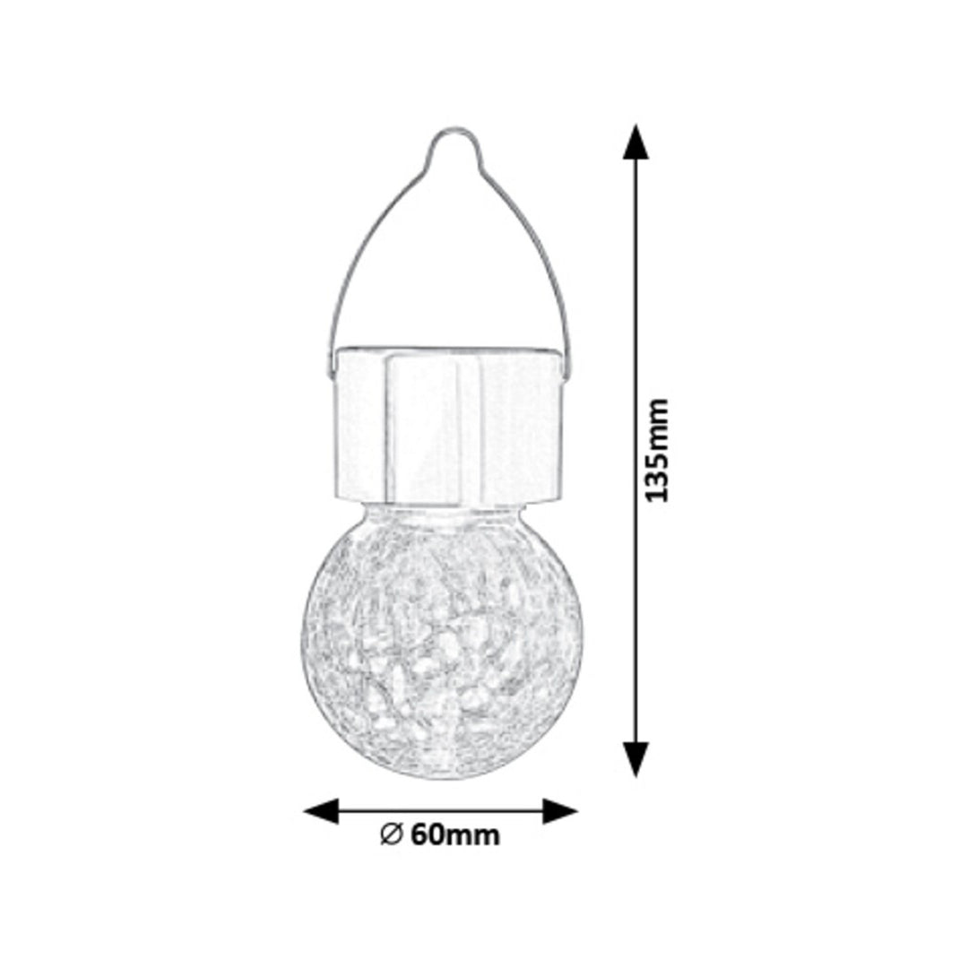 Lámpara solar Rabalux Yola, 1 lm, IP44, color cromo satinado, LED de 0,06 W, 7850, 2 unidades