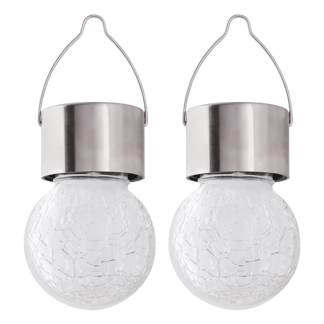 Lámpara solar Rabalux Yola, 1 lm, IP44, color cromo satinado, LED de 0,06 W, 7850, 2 unidades