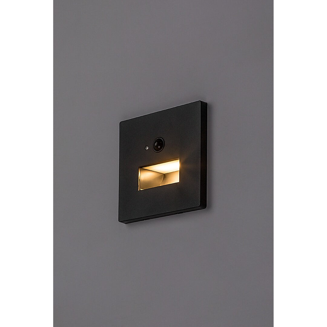 Lámpara Lunca LED 1 W IP20 negra, 3000, 4500, 6500 K, sensor de movimiento, sensor de luz, 77197, 2 unidades