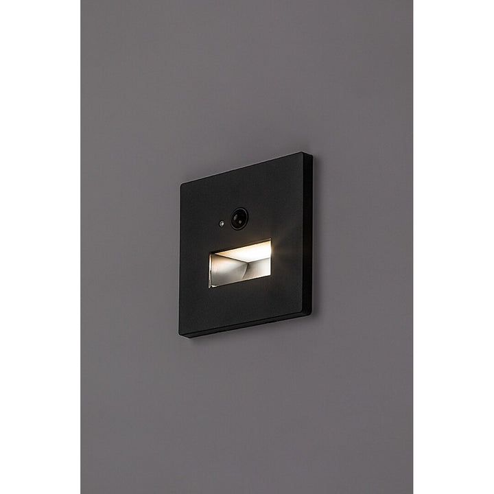 Lámpara Lunca LED 1 W IP20 negra, 3000, 4500, 6500 K, sensor de movimiento, sensor de luz, 77197, 2 unidades