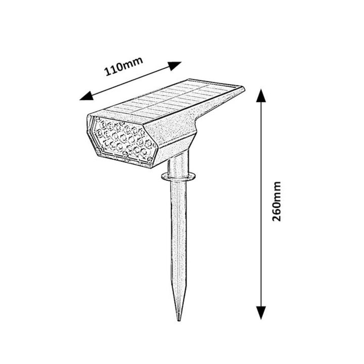 Lámpara solar Rabalux Nantes, 50 LM IP65, negra, LED de 0,5 W, 77088, 2 unidades