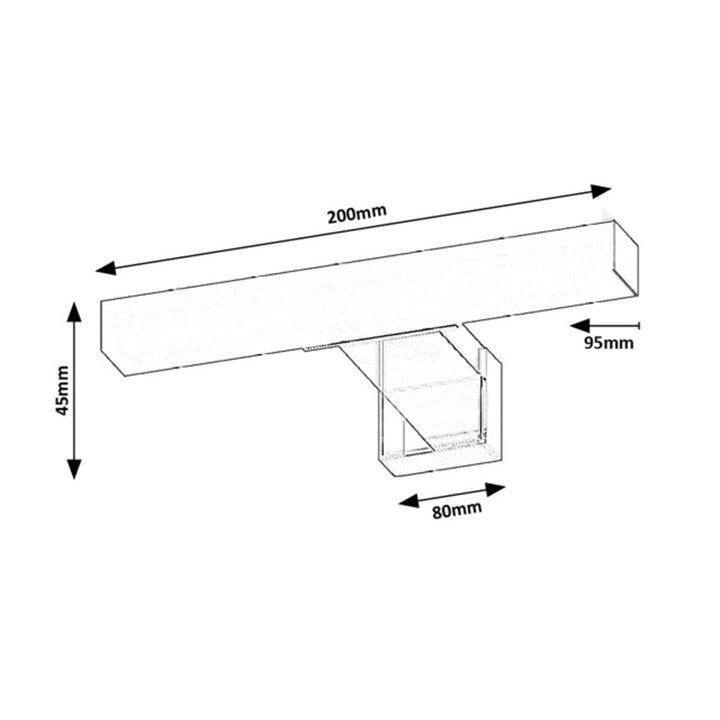 Lámpara de baño Rabalux Oliro LED 4 W, negra, IP44, 4000 K, 75050