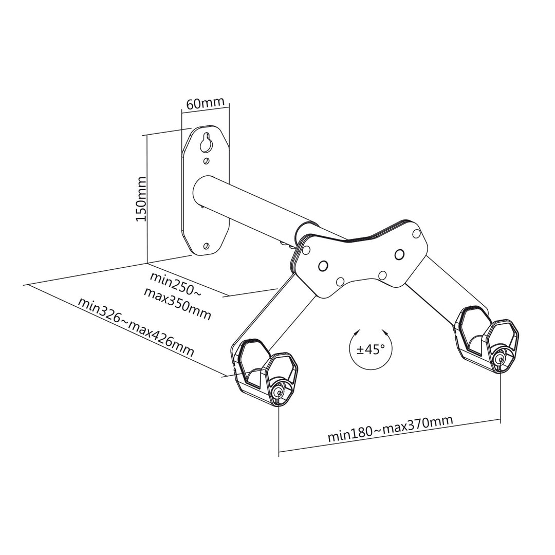 Soporte de pared para bicicletas Maclean, 25 kg máx., MC-457, 3 unidades