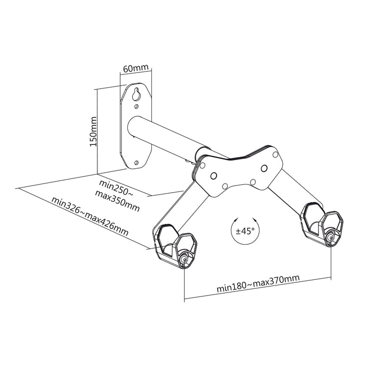 Soporte de pared para bicicletas Maclean, 25 kg máx., MC-457, 4 unidades