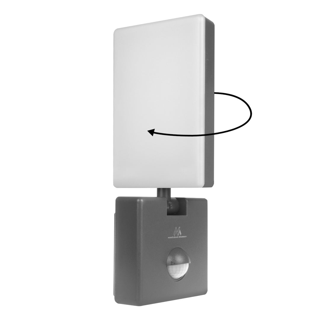 Lámpara LED con sensor de movimiento Maclean, sensor de movimiento PIR, color gris, 10 W, IP65, 800 lm, luz blanca neutra (4000 K) MCE516 GR, 2 unidades
