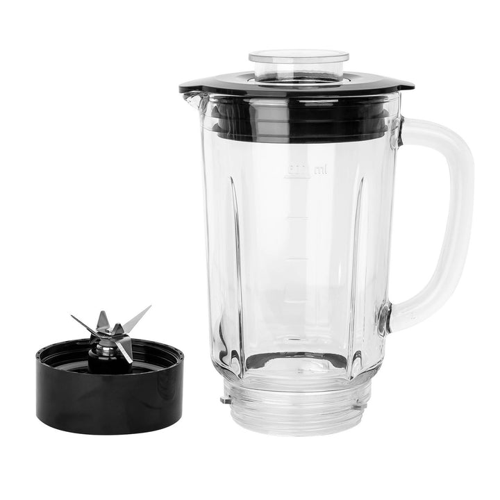 Batidora con vaso LOVIO LVJBL001, potencia de 500 W, vaso de cristal de 600 ml, 3 botellas
