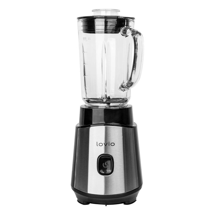 Batidora con vaso LOVIO LVJBL001, potencia de 500 W, vaso de cristal de 600 ml, 3 botellas